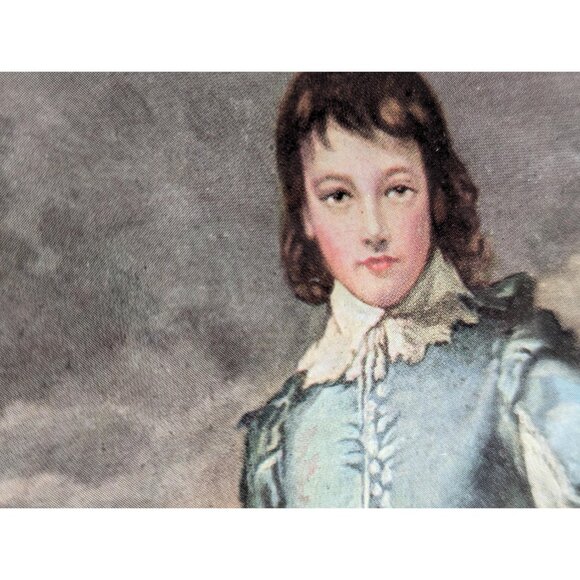 Vintage Blue Boy and Red Boy prints in matching gilt wood frames under glass, - Picture 10 of 10